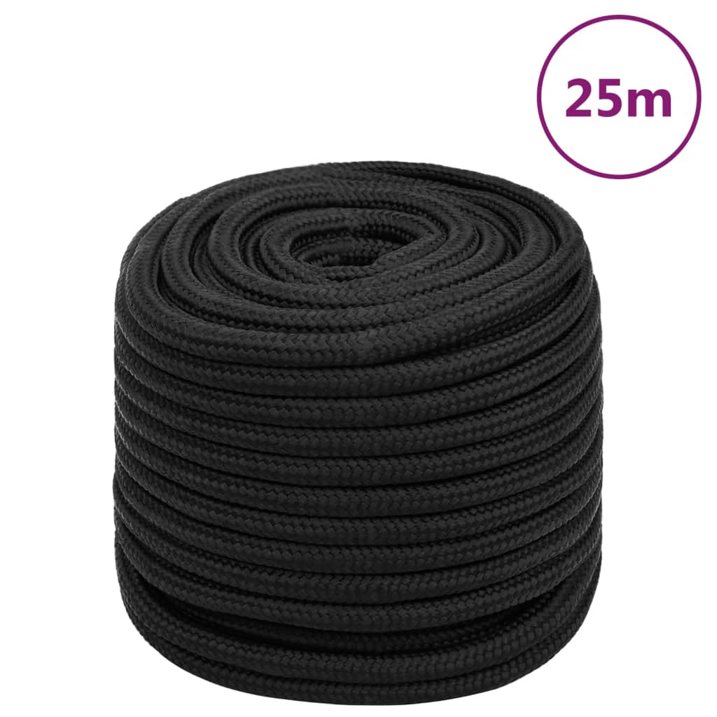 Corde de bateau vidaxl 16 mm 25 m de polypropène noir