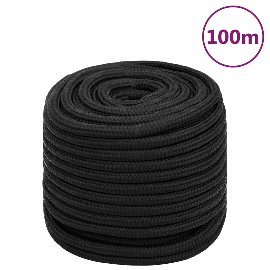 Corde de bateau vidaxl 16 mm 100 m de polypropène noir