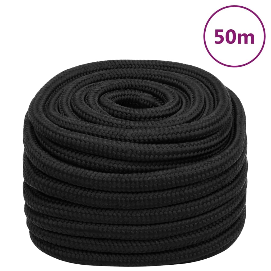 Corde de bateau vidaxl 20 mm 50 m de polypropène noir
