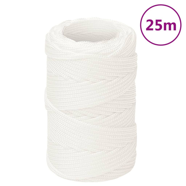 Corde de bateau Vidaxl 2 mm 25 m en polypropylène plein blanc