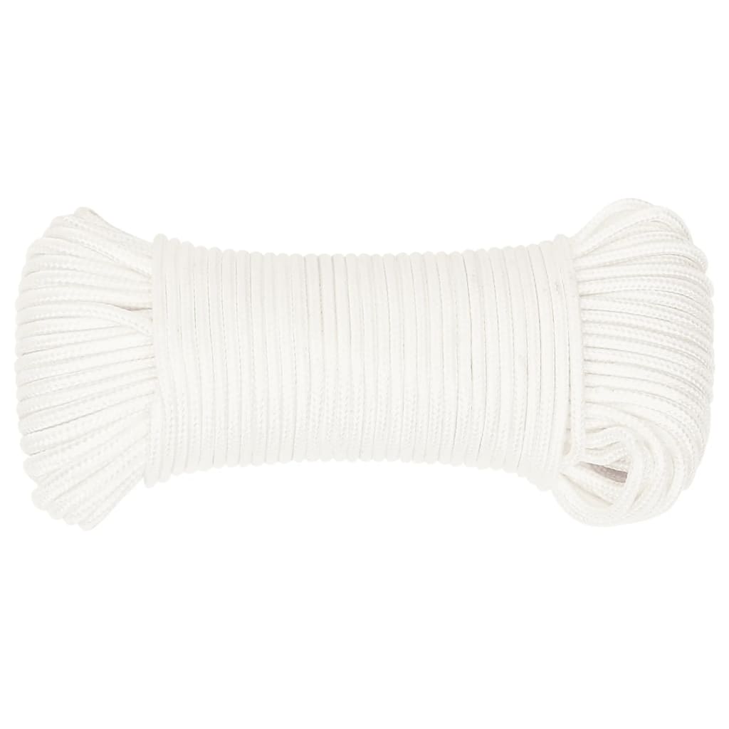 Corde de bateau vidaxl 4 mm 25 m polypropylène plein blanc