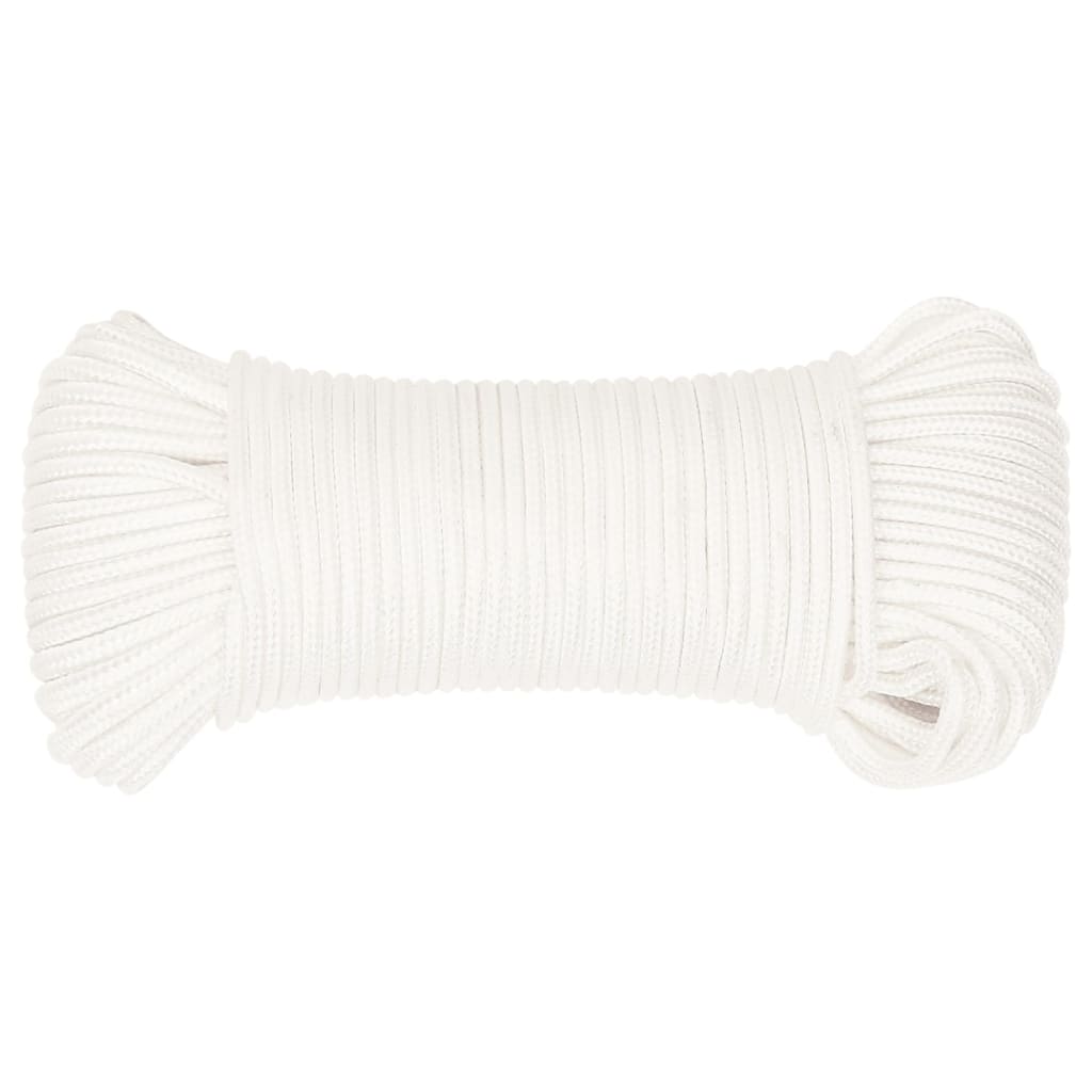 Corde de bateau vidaxl 4 mm 50 m polypropylène plein blanc