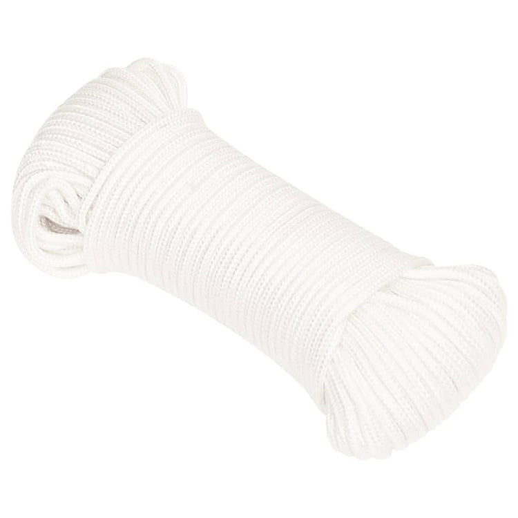 Corde de bateau vidaxl 4 mm 250 m en polypropylène plein blanc
