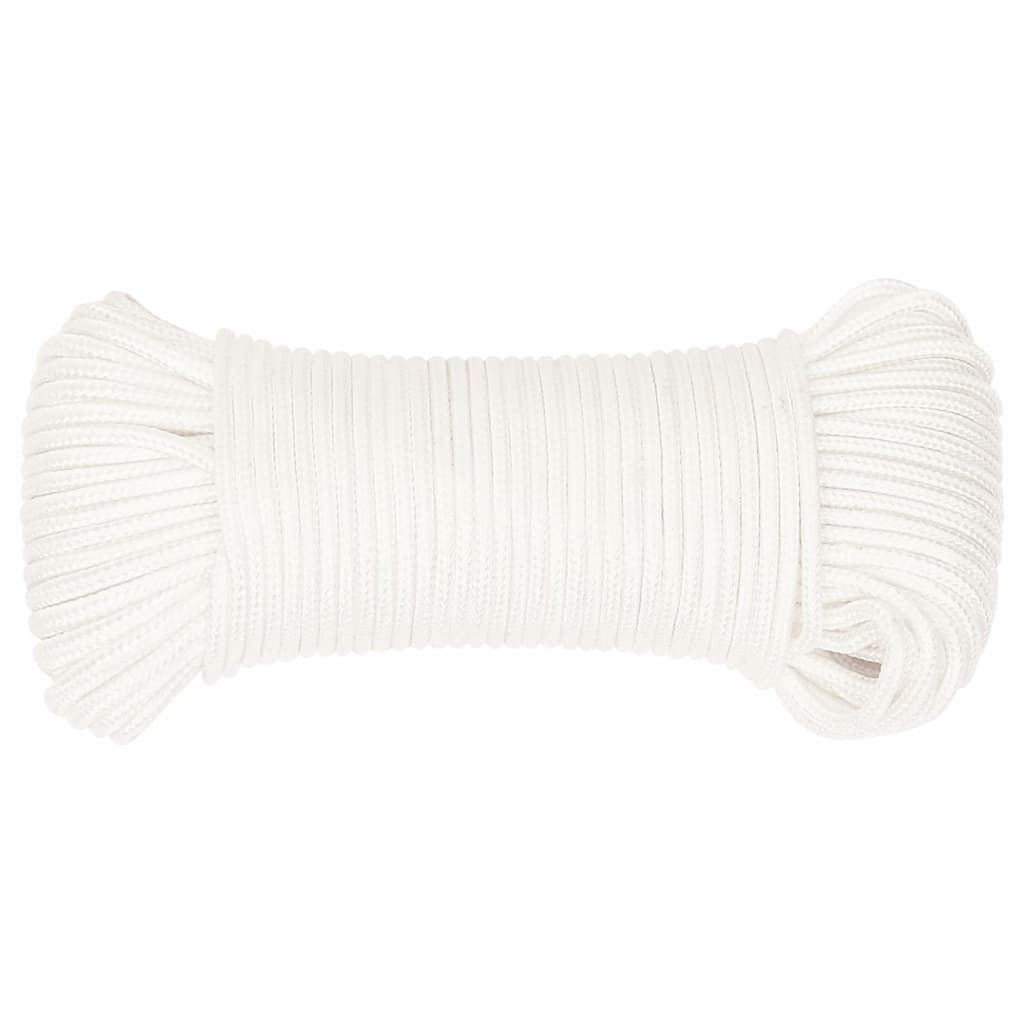 Corde de bateau vidaxl 4 mm 500 m en polypropylène plein blanc