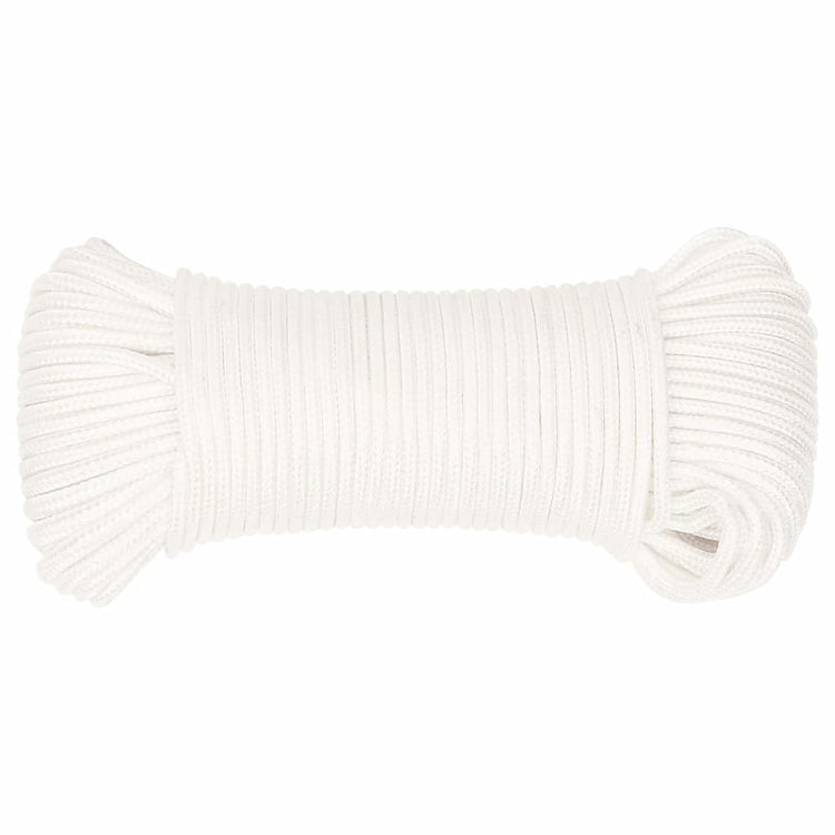 Corde de bateau Vidaxl 5 mm 50 m polypropylène plein blanc
