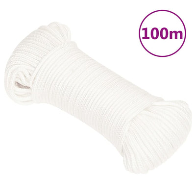Corde de bateau Vidaxl 5 mm 100 m polypropylène plein blanc
