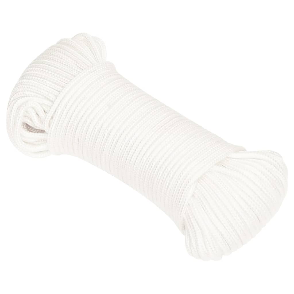 Corde de bateau vidaxl 5 mm 250 m en polypropylène plein blanc