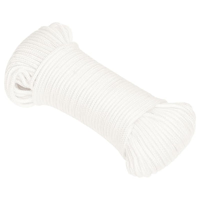 Corde de bateau vidaxl 5 mm 500 m en polypropylène plein blanc