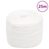 Corde de bateau vidaxl 6 mm 25 m polypropylène plein blanc