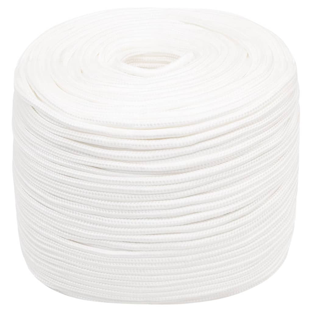 Corde de bateau vidaxl 6 mm 250 m en polypropylène plein blanc