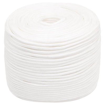 Corde de bateau vidaxl 6 mm 500 m polypropylène plein blanc