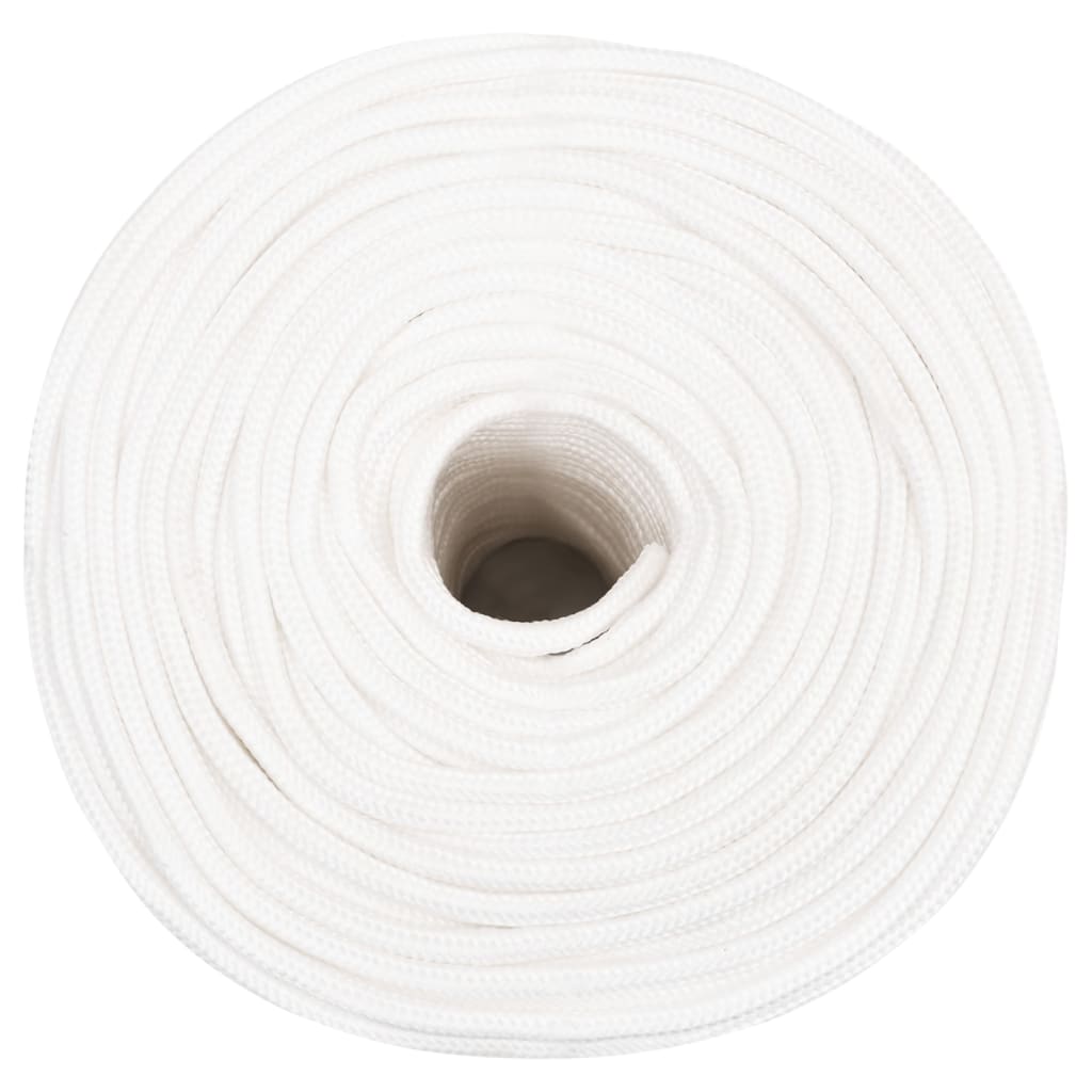 Corde de bateau vidaxl 8 mm 500 m en polypropylène plein blanc