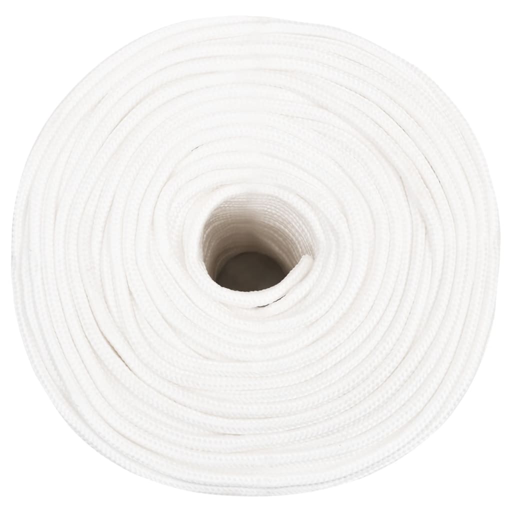 Corde de bateau vidaxl 10 mm 25 m polypropylène plein blanc