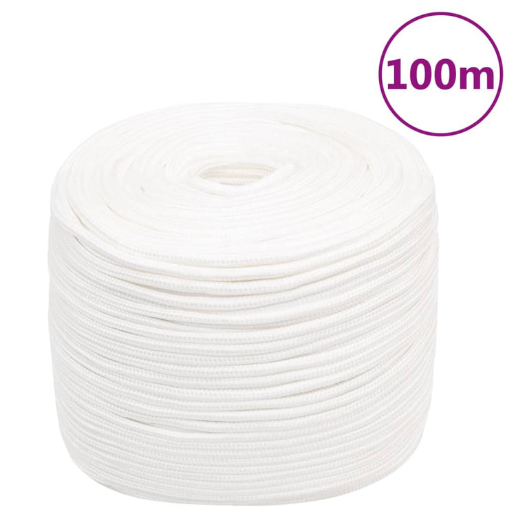Corde de bateau vidaxl 10 mm 100 m polypropylène plein blanc