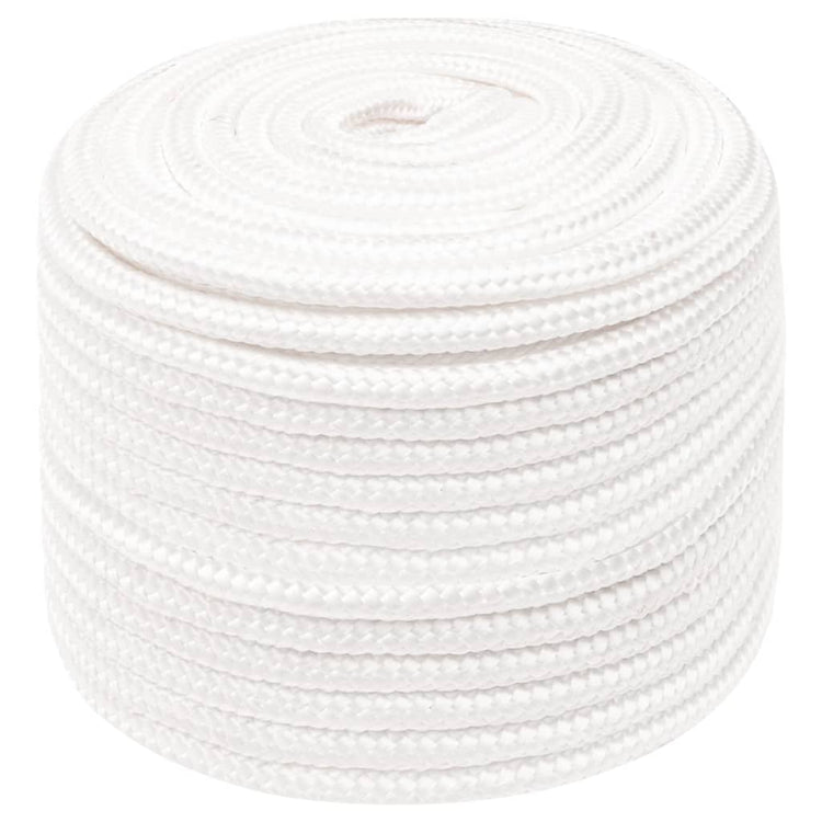 Corde de bateau vidaxl 12 mm 25 m polypropylène plein blanc