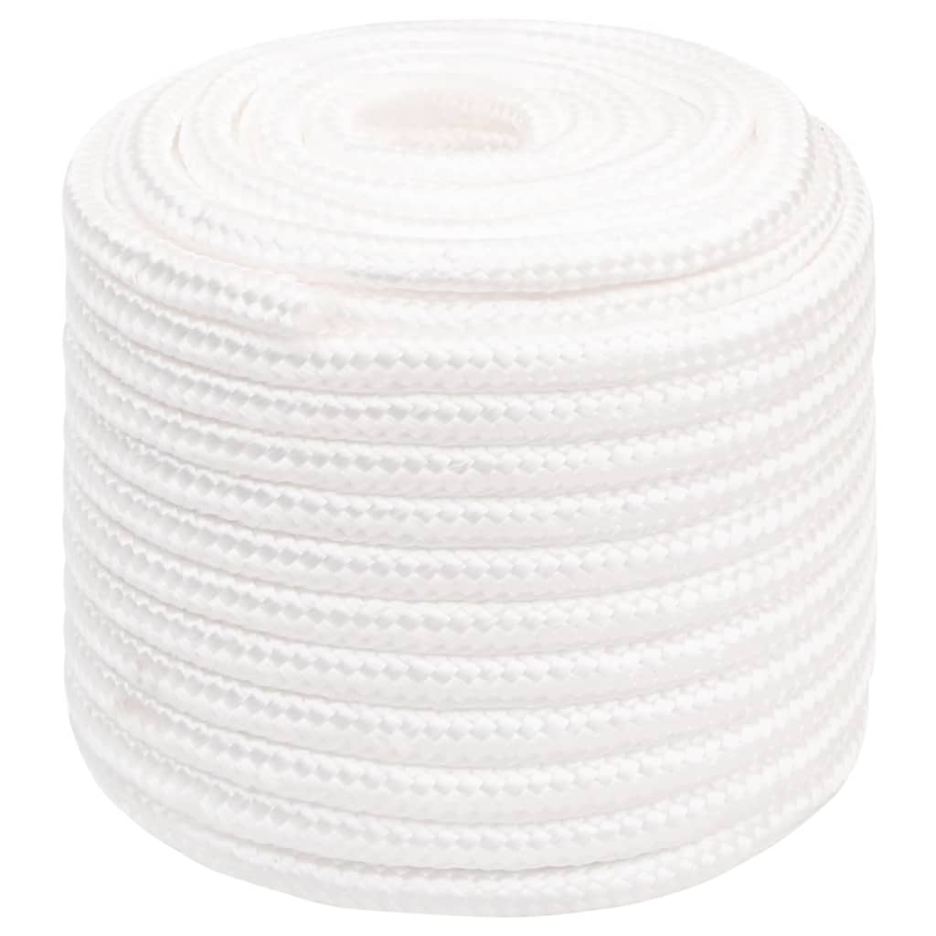 Corde de bateau vidaxl 16 mm 25 m polypropylène plein blanc