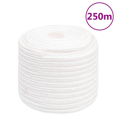 Corde de bateau vidaxl 16 mm 250 m polypropylène plein blanc