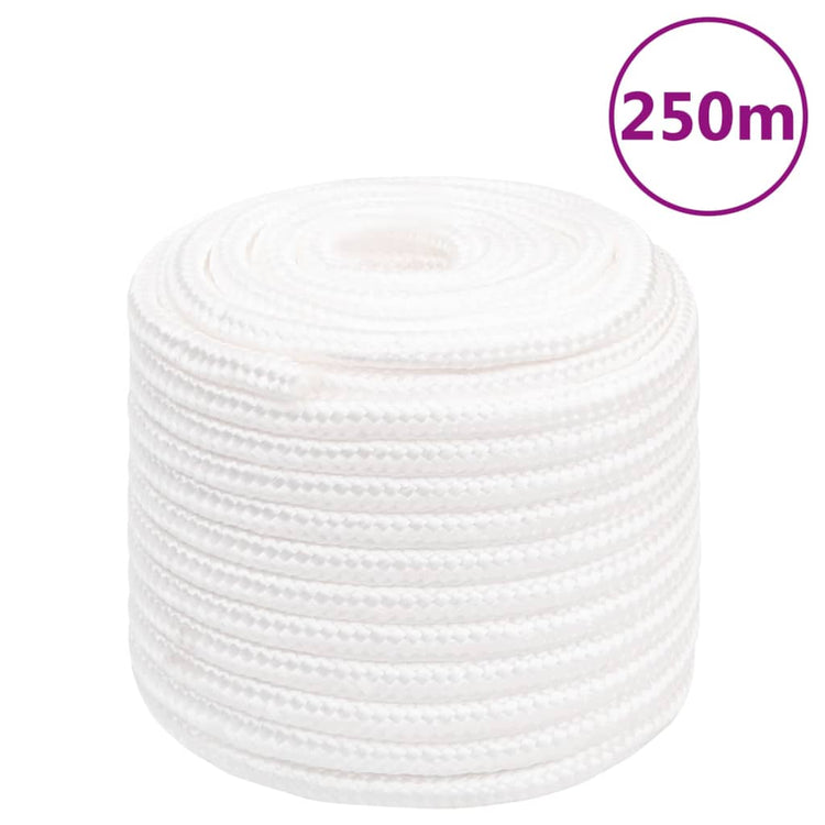 Corde de bateau vidaxl 16 mm 250 m polypropylène plein blanc
