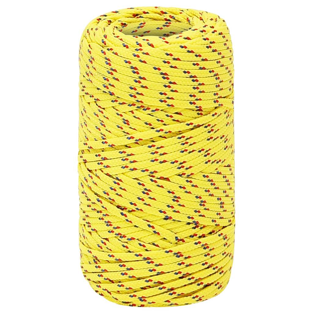 Corde de bateau vidaxl 2 mm 50 m en jaune en polypropylène