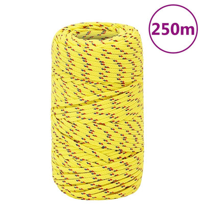 Corde de bateau vidaxl 2 mm 250 m en jaune en polypropylène