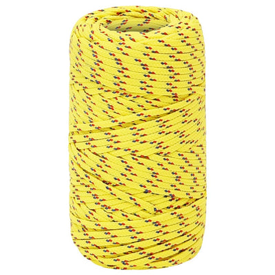 Corde de bateau vidaxl 2 mm 250 m en jaune en polypropylène