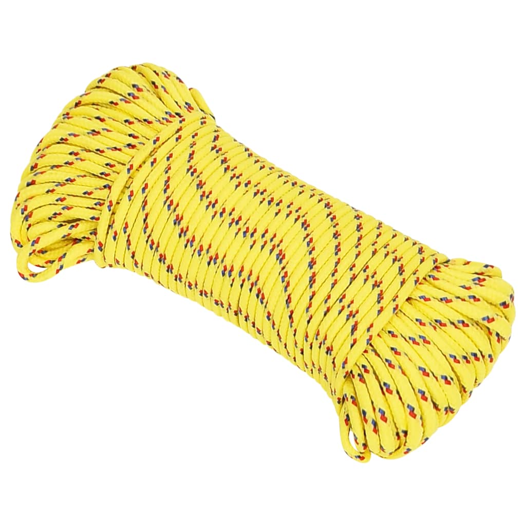 Corde de bateau vidaxl 4 mm 25 m en jaune en polypropylène