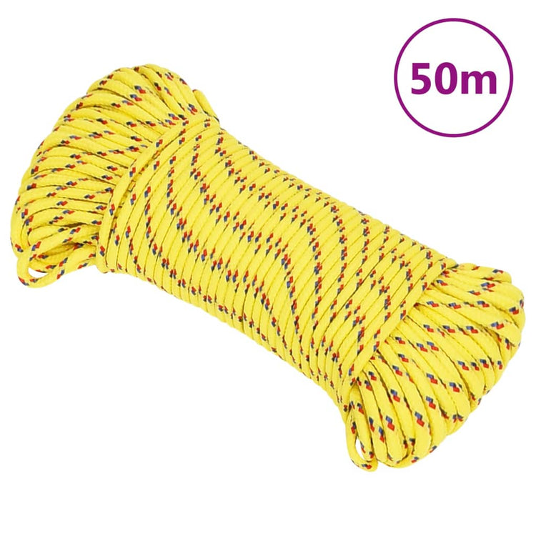 Corde à bateau vidaxl 4 mm 50 m en jaune en polypropylène