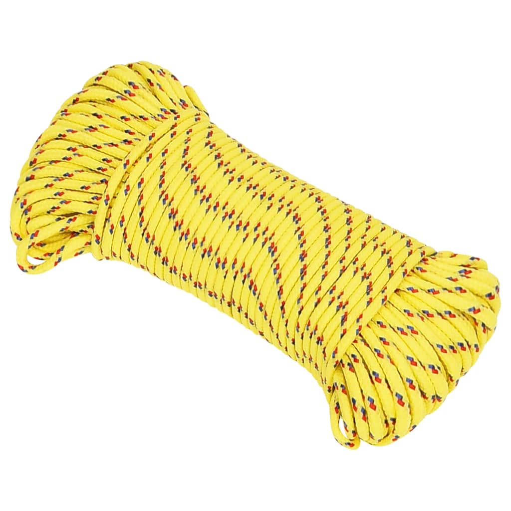 Corde de bateau vidaxl 4 mm 500 m en jaune en polypropylène
