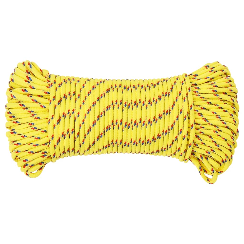 Corde à bateau Vidaxl 5 mm 50 m jaune en polypropylène