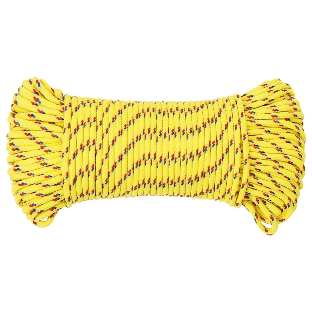 Corde de bateau vidaxl 5 mm 100 m en jaune en polypropylène