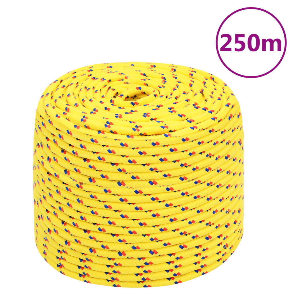 Corde de bateau vidaxl 6 mm 250 m en jaune en polypropylène