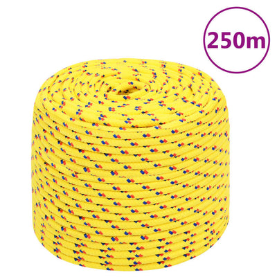 Corde de bateau vidaxl 6 mm 250 m en jaune en polypropylène