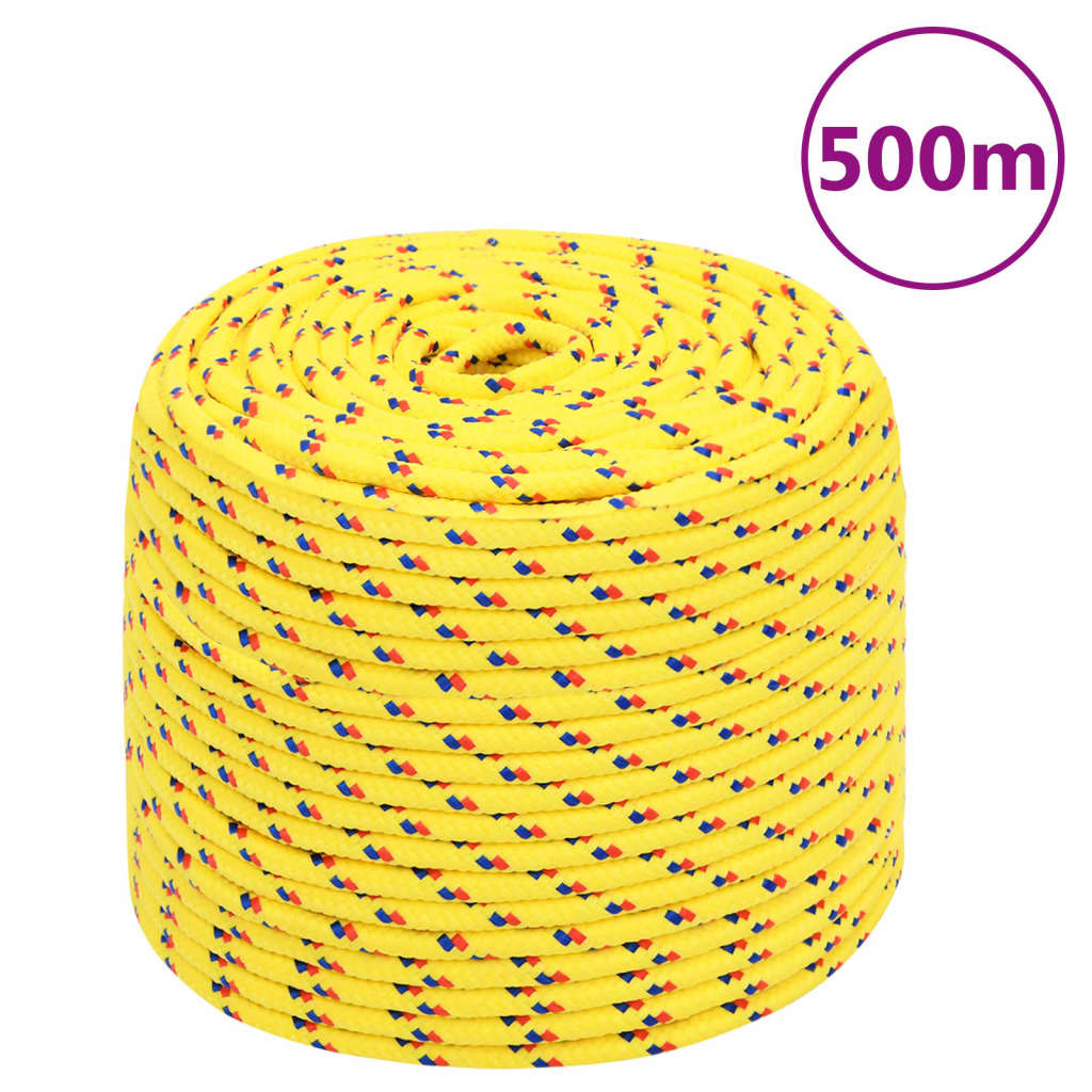 Corde de bateau vidaxl 6 mm 500 m en jaune en polypropylène