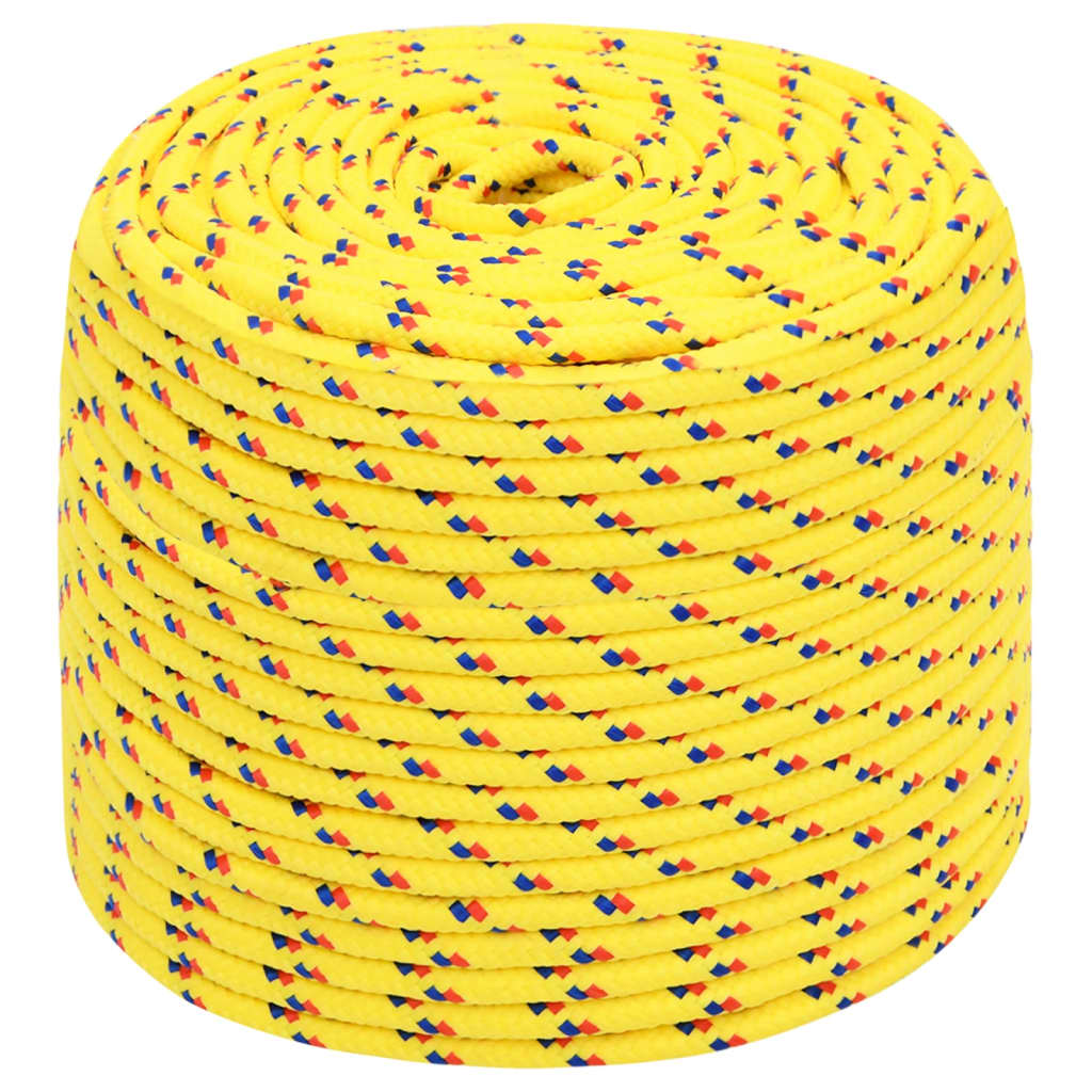 Corde de bateau vidaxl 6 mm 500 m en jaune en polypropylène