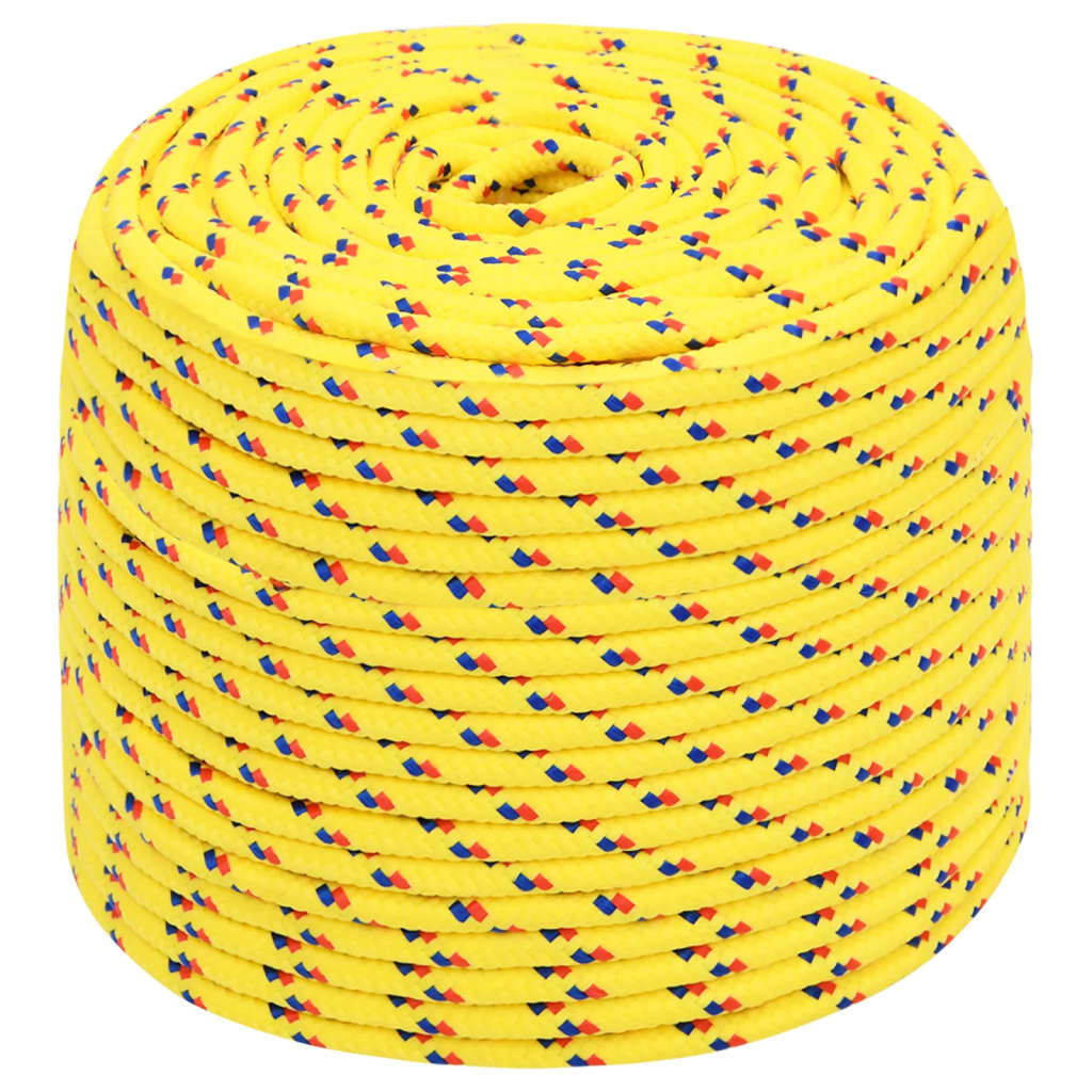 Corde de bateau vidaxl 8 mm 50 m en jaune en polypropylène