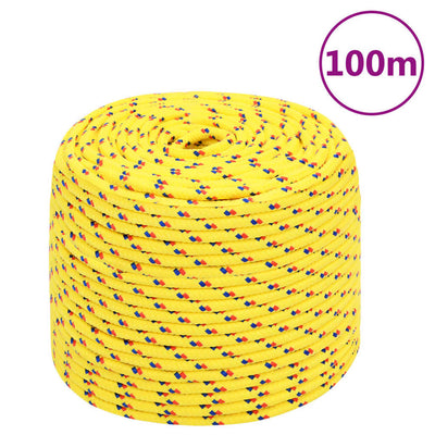 Corde à bateau Vidaxl 8 mm 100 m en jaune en polypropylène
