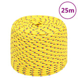 Corde de bateau vidaxl 10 mm 25 m en jaune en polypropylène - afbeelding 1