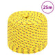 Corde de bateau vidaxl 10 mm 25 m en jaune en polypropylène