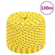 Corde de bateau vidaxl 10 mm 100 m en jaune en polypropylène