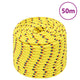 Corde de bateau vidaxl 12 mm 50 m en jaune en polypropylène