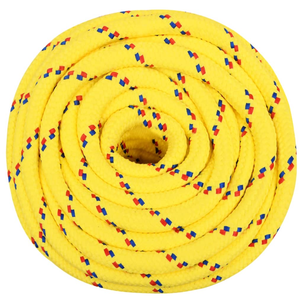 Corde de bateau vidaxl 16 mm 50 m en jaune en polypropylène