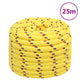 Corde de bateau vidaxl 20 mm 25 m en jaune en polypropylène