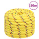 Corde de bateau vidaxl 20 mm 50 m en jaune en polypropylène
