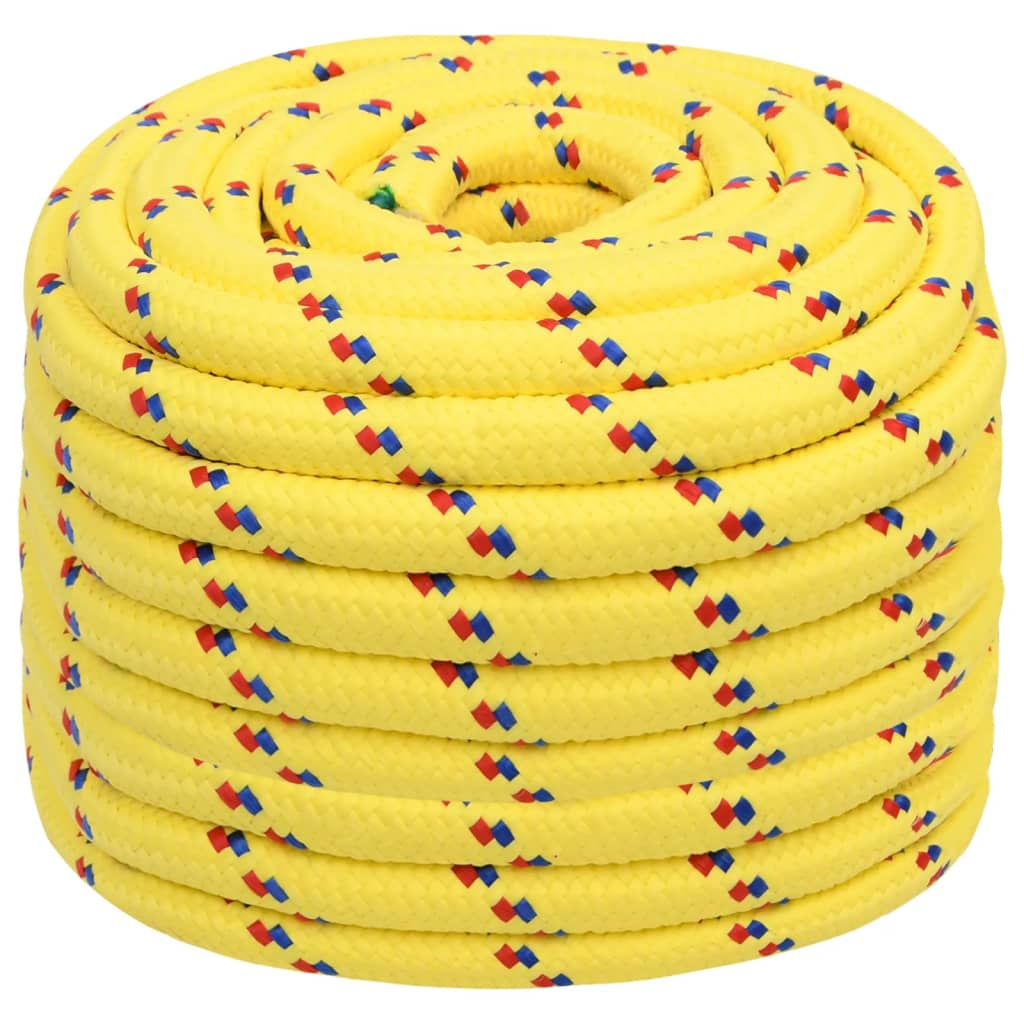 Corde de bateau vidaxl 20 mm 50 m en jaune en polypropylène