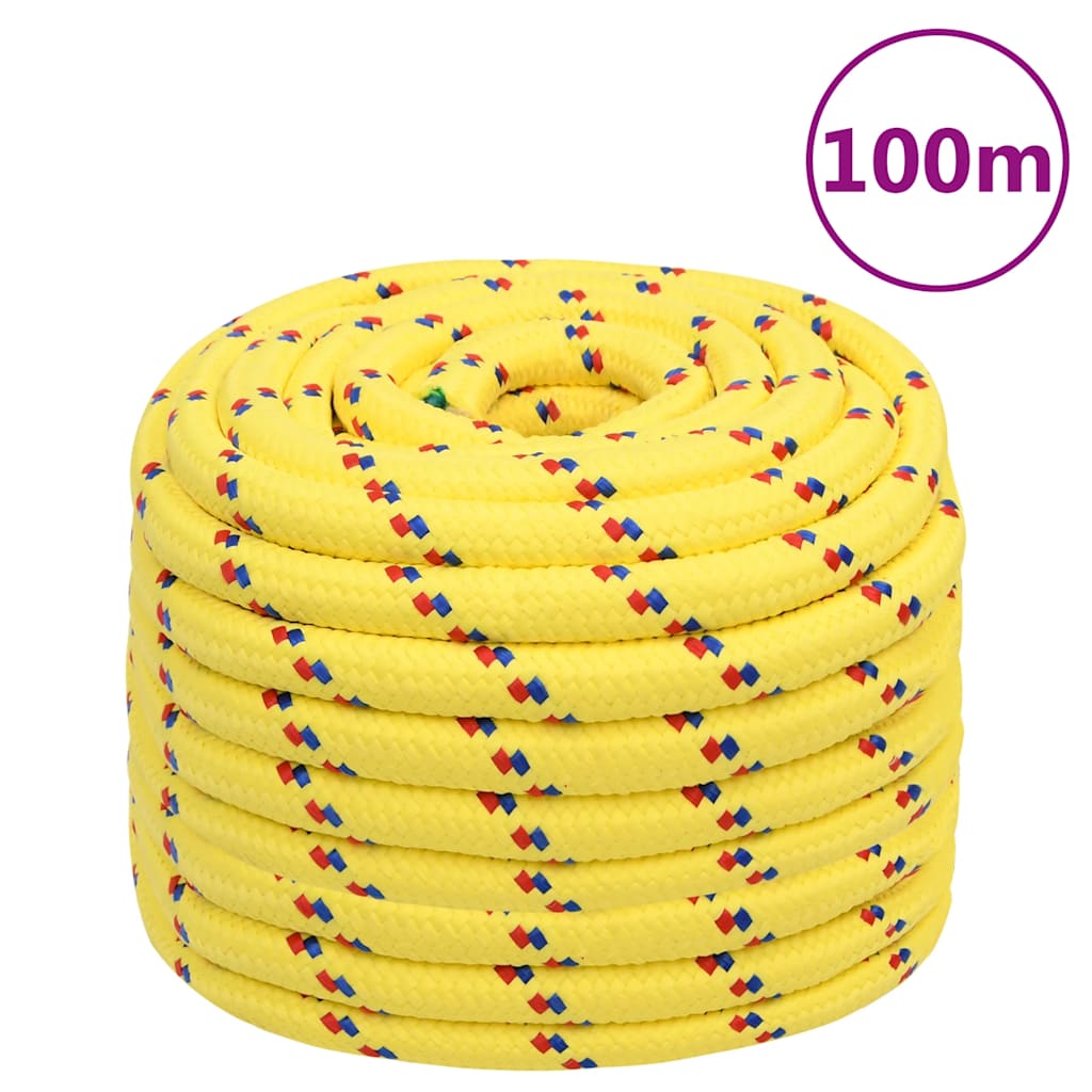 Corde de bateau vidaxl 20 mm 100 m en jaune en polypropylène