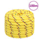 Corde de bateau vidaxl 20 mm 100 m en jaune en polypropylène
