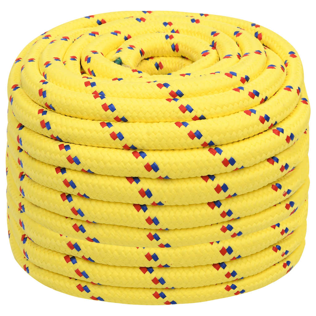 Corde de bateau vidaxl 20 mm 100 m en jaune en polypropylène