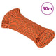 Corde de bateau vidaxl 3 mm 50 m en orange en polypropylène