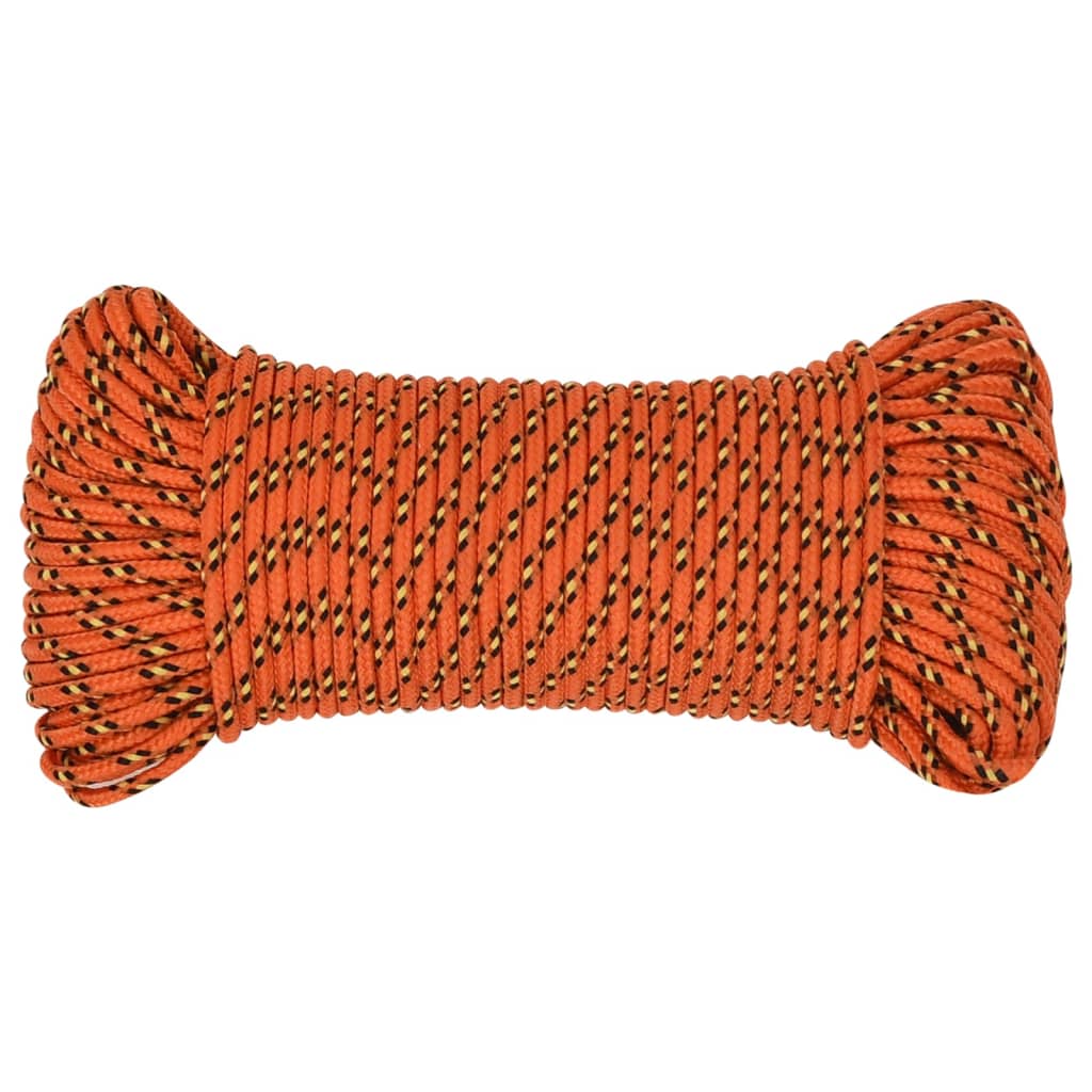 Corde de bateau vidaxl 3 mm 50 m en orange en polypropylène