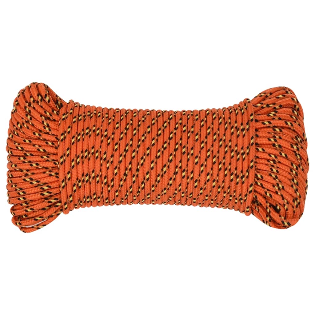 Corde de bateau vidaxl 4 mm 250 m en orange en polypropylène